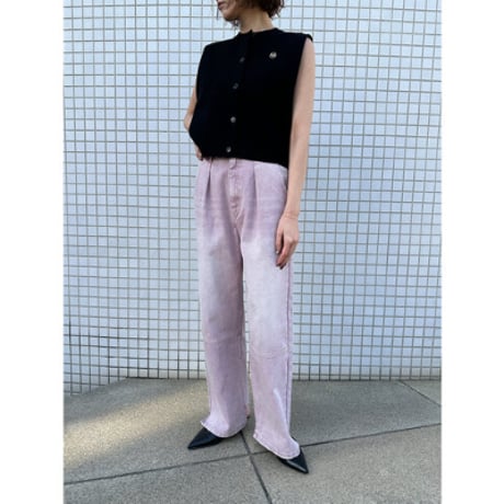 【YENN】HIGH RISE TUCK WIDE　ピンク