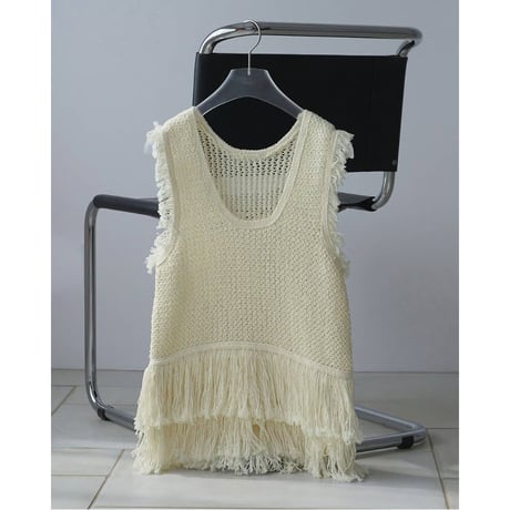 【anuke】Fringe Knit Tanktop