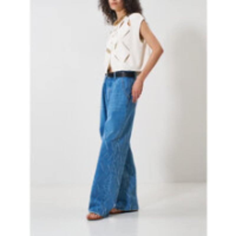 専用出品　YENIN LASER CUT WIDE DENIM 40 YENN】 LASER CUT WIDE DENIM | selectshop kusukusu