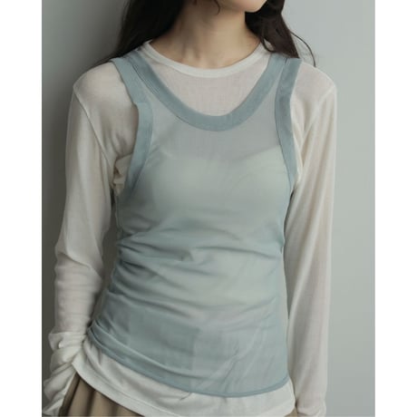 【anuke】Tulle Tank Top