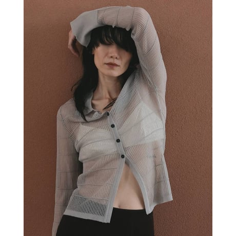 【anuke】Sheerborder Knit Shirts　※納期4月中旬～5月中旬