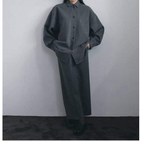 【anuke】Wool Cutoff Skirt