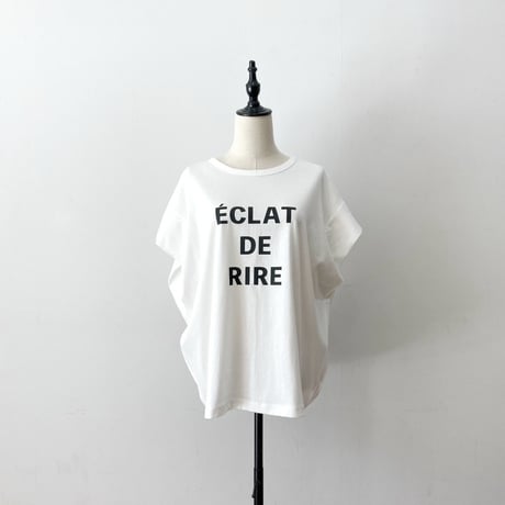 【siro de labonte】message tuck sleeve Tshirt