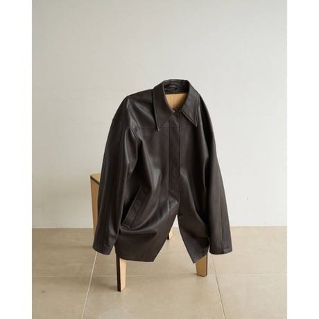【anuke】Ecoleather Over Jacket　※納期9月中旬～10月中旬