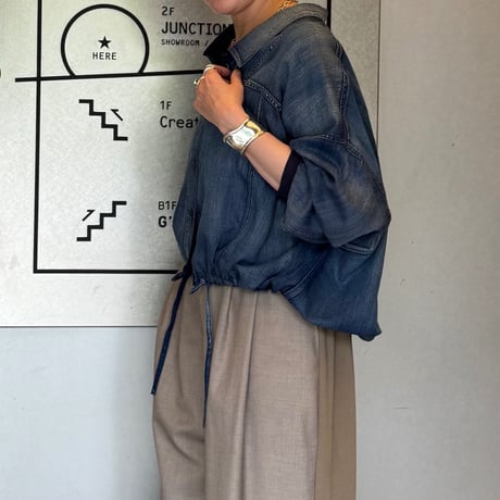 【Dignite collier】シアーデニムドロストシャツ