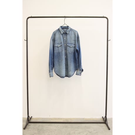 【Le Melange】ペンキング加工ウエスタンシャツ