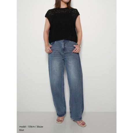 【YENN】SIDE PLEATED DENIMPT
