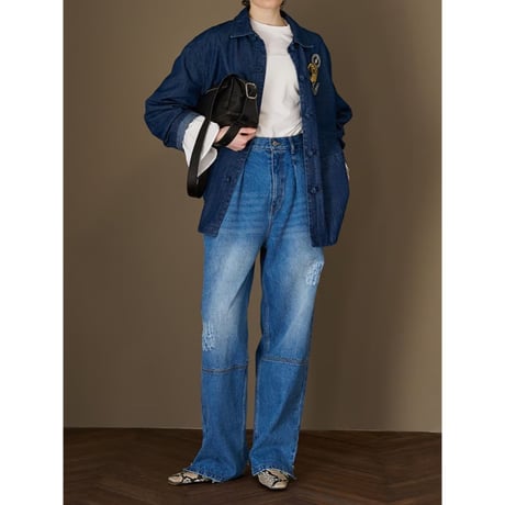 【YENN】DENIM CHINA SHIRT JK ※納期9/上〜9/中