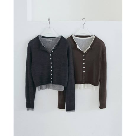 【anuke】Layered Crewneck Cardigan