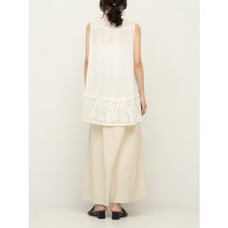 【CHIGNON】ｼｱｰﾒｯｼｭ×ﾚｰｽﾁｭﾆｯｸBL