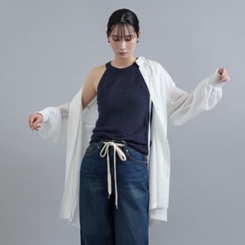 CYAN TOKYO】ギャザーリネンシアーコンビチュニック | selectshop kus