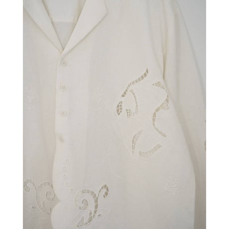 【anuke】Cutwork Opencollar Shirts