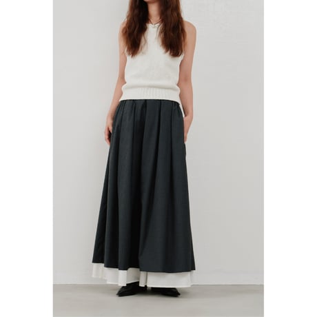 【Hella】striped layered skirt　※納期2月中旬〜3月中旬