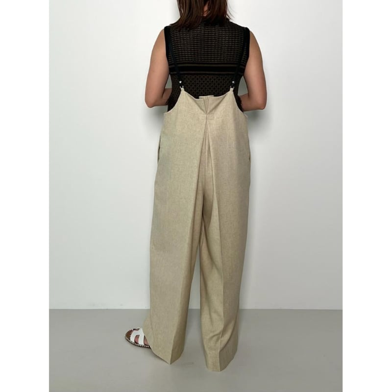 chignon シニヨン チェーンサスペンダー付きパンツ ベージュ CHIGNON