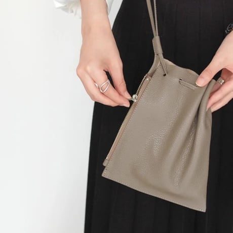 再販【blancle】S.LEATHER ZIP DRAWSTRING 【Ssize】bc1171