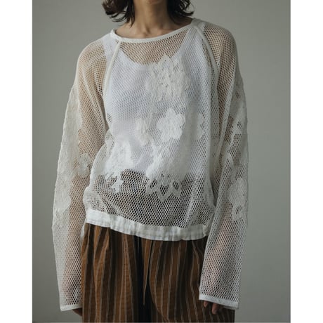【ànuke】Embroidery Mesh Tops