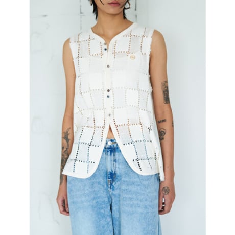【YENN】SLEEVELESS LACE TOP
