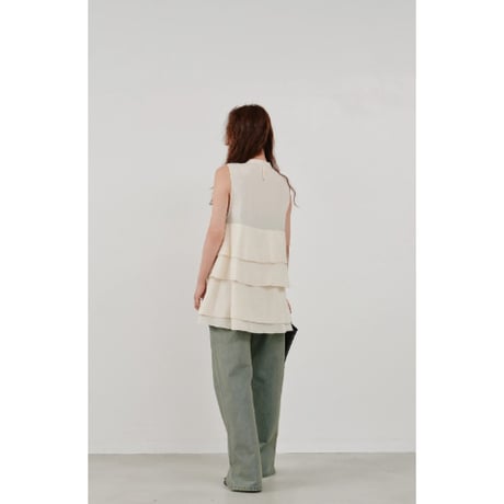 【Hella】cotton crepe layer top　※納期5月中旬〜6月中旬