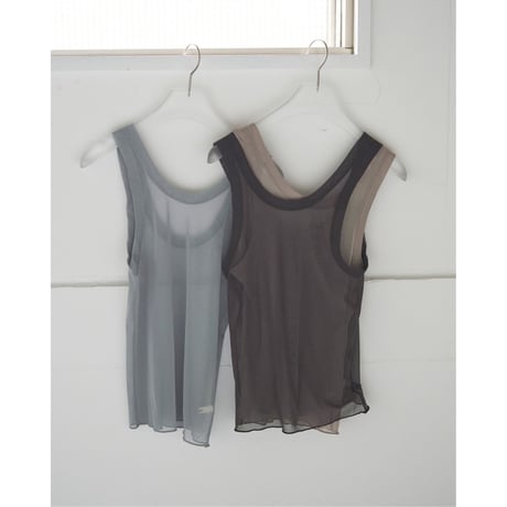【anuke】Tulle Tank Top