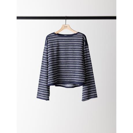【YENN】FEATHER STP WIDE TOP　※納期：8月中旬〜9月中旬