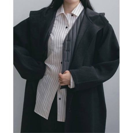 【anuke】Opencollar Stripe Shirts