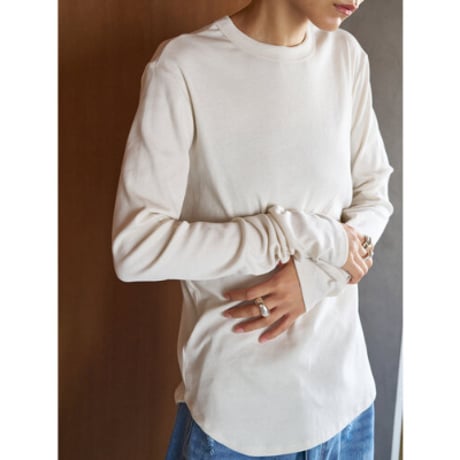 【YENN】COTTON RIB LONG TEE