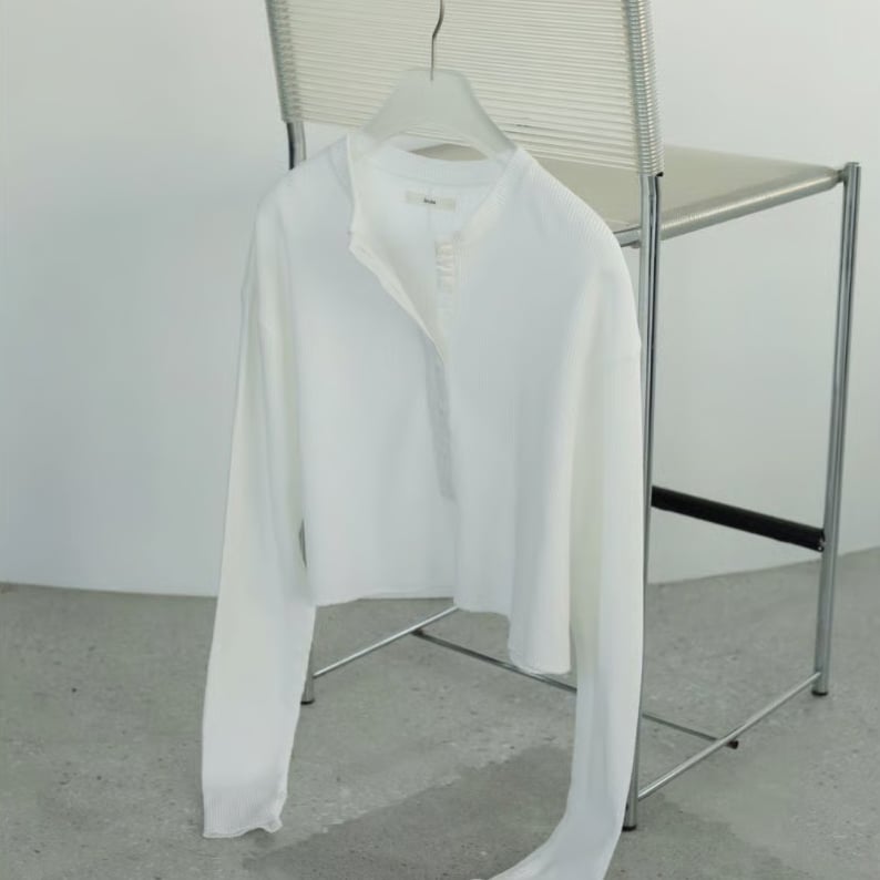 anuke】Waffle Henley Tops | selectshop kusukusu