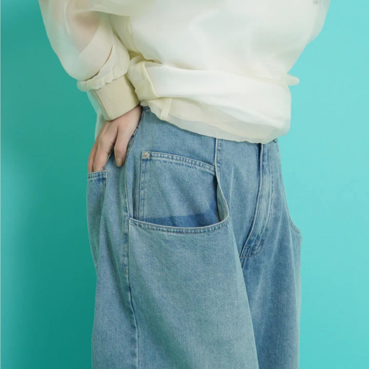 CYAN TOKYO】スリットヘムドレープPKバギー | selectshop kusukusu CYAN TOKYO】スリットヘムドレープPKバギー | selectshop kusukusu