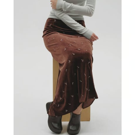 【TODAYFUL】Petit Flower Velour Skirt　※納期10月上旬～11月上旬