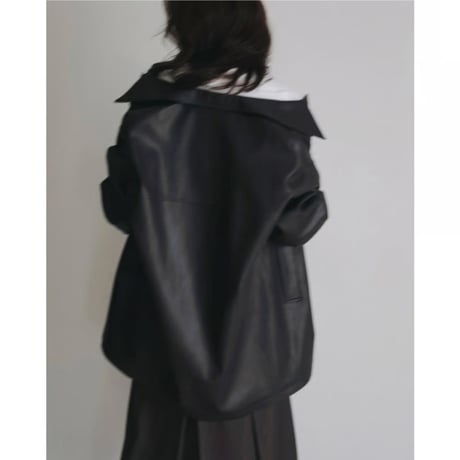 【anuke】Ecoleather Over Jacket　※納期9月中旬～10月中旬