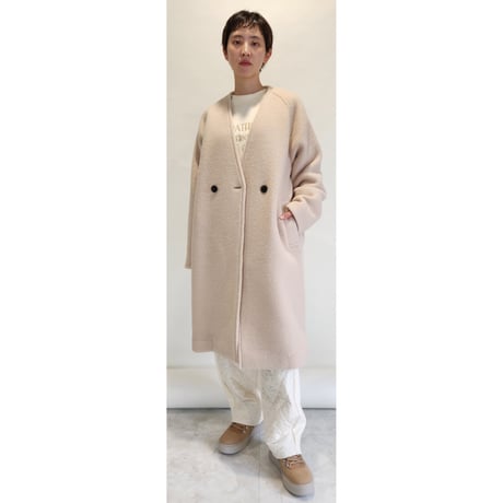 【Boutique Ordinary】Collarless Bulky Coat