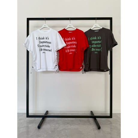 【Boutique Ordinary】Spindle Detail Typo T-shirt