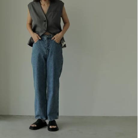 【ànuke】Highwaist Straight Denim