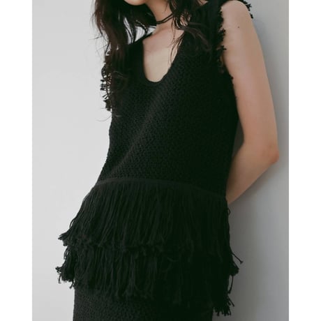 【anuke】Fringe Knit Tanktop