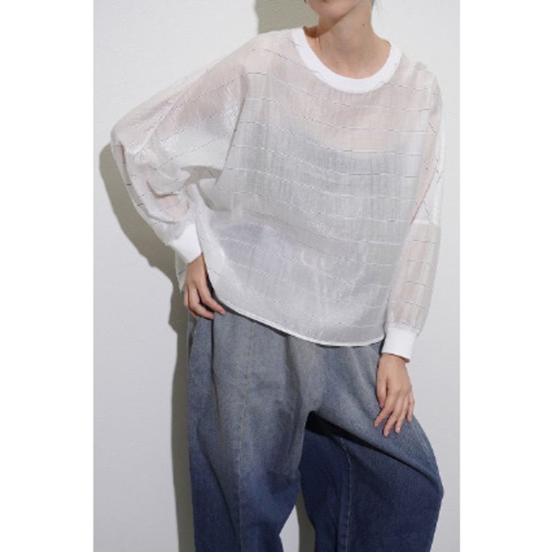 CYAN TOKYO✨ベロアチュールオーバーブラウス✨グレー新品 送料無料】ベロアチュール薔薇柄ハイネックプルオーバー