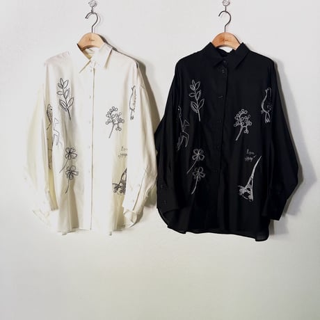 【RILATO】ラフスケッチオリジナル刺繍シャツ　※納期3月中旬～4月中旬