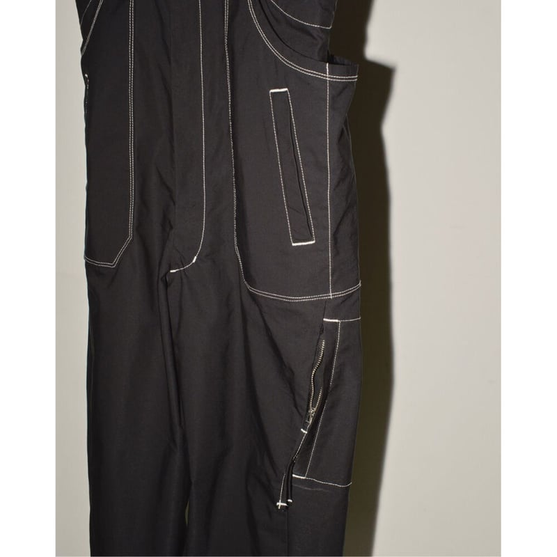 【セール中】Frontzip Cotton Salopette ブラック Frontzip Cotton Salopette black