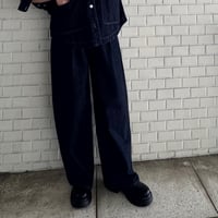 【cafune】10oz denim tuck pants