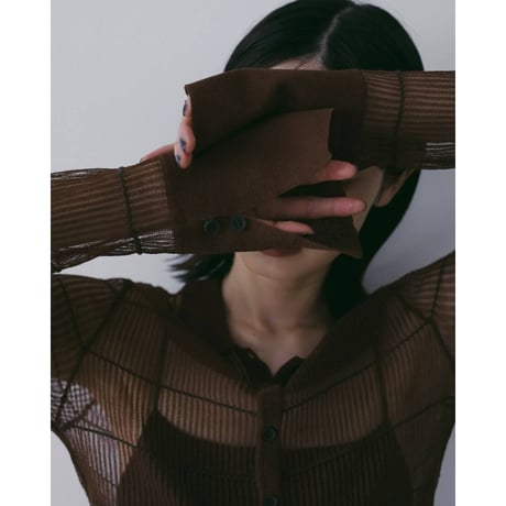 【anuke】Sheerborder Knit Shirts　※納期4月中旬～5月中旬