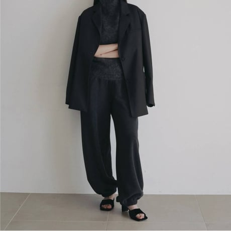 【anuke】Squaretoe Velour Mule