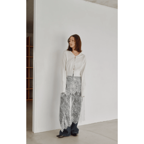 【Hella】2Way Layered Lace Wrap Skirt　※納期8月中旬～9月中旬