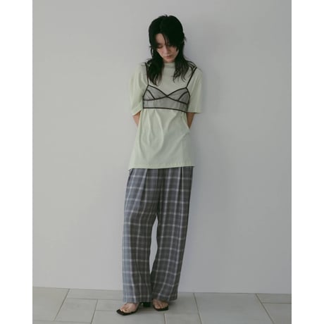 【anuke】Check Daubletuck Pants