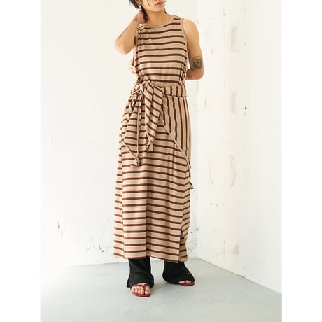 【YENN】STRIPE JERSEY DRESS