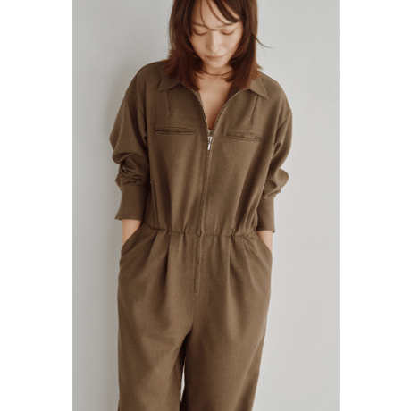 【Hella】Zip Front Jumpsuit　※納期9月末～10月末