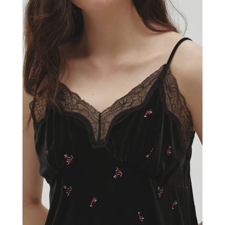 【TODAYFUL】Petit Flower Velour Tunic　※納期10月上旬～11月上旬