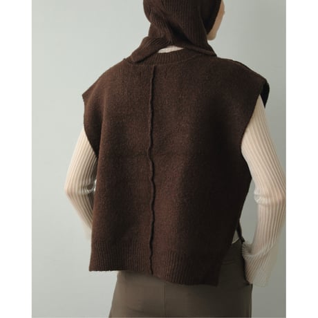 【ànuke】Vneck Lock Knitvest　※10月中旬～11月上旬頃 発送予定