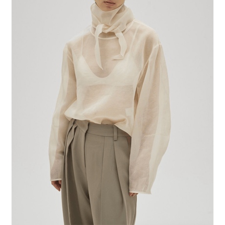 【TODAYFUL】Sheer Tie Blouse　※納期4月中旬〜5月中旬