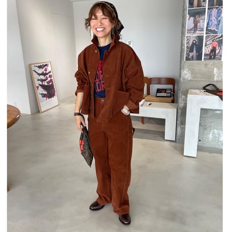 【LE MELANGE】✨kusukusu限定✨コットンコーデュロイペインターパンツ　※納期9月中旬～10月中旬
