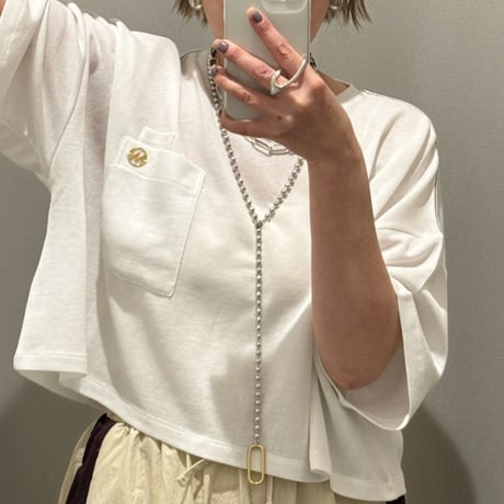数量限定再再再再販✨【Sea'ds mara】Plain rectangular ball chain necklace