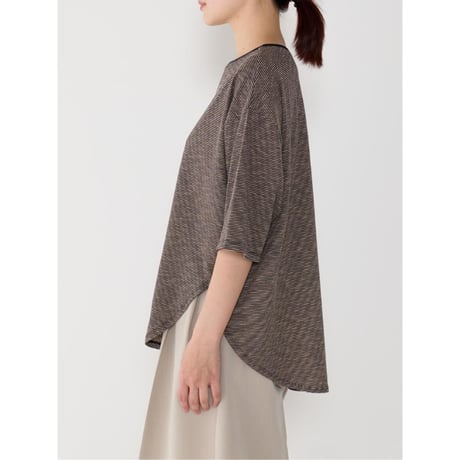 【YENN】STRIPED TWIST HEM TEE
